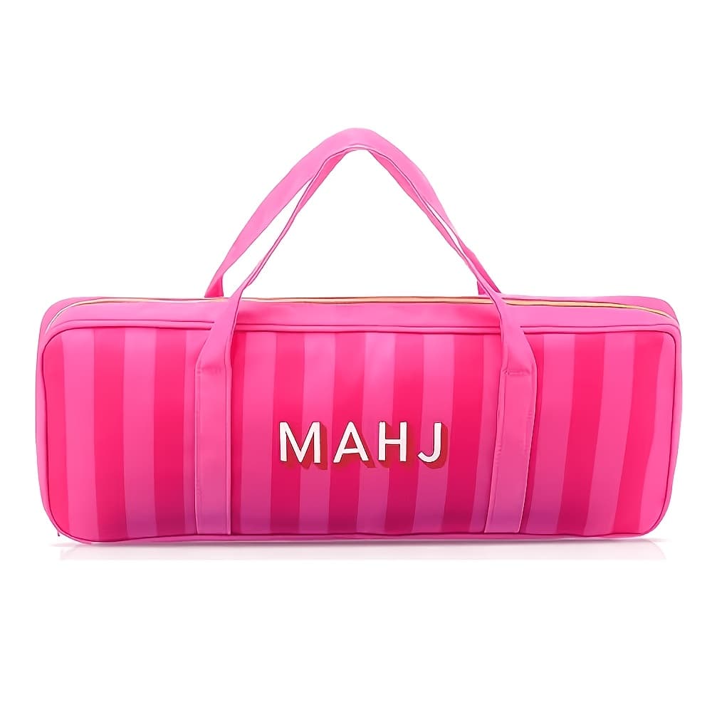TEMU A Mahjong Bag Designed For Players And Tile Storage, Featuring A Nylon Exterior, A Carrying Handle, And A Zippered Closure, Perfect For Game Rooms To Mahjong