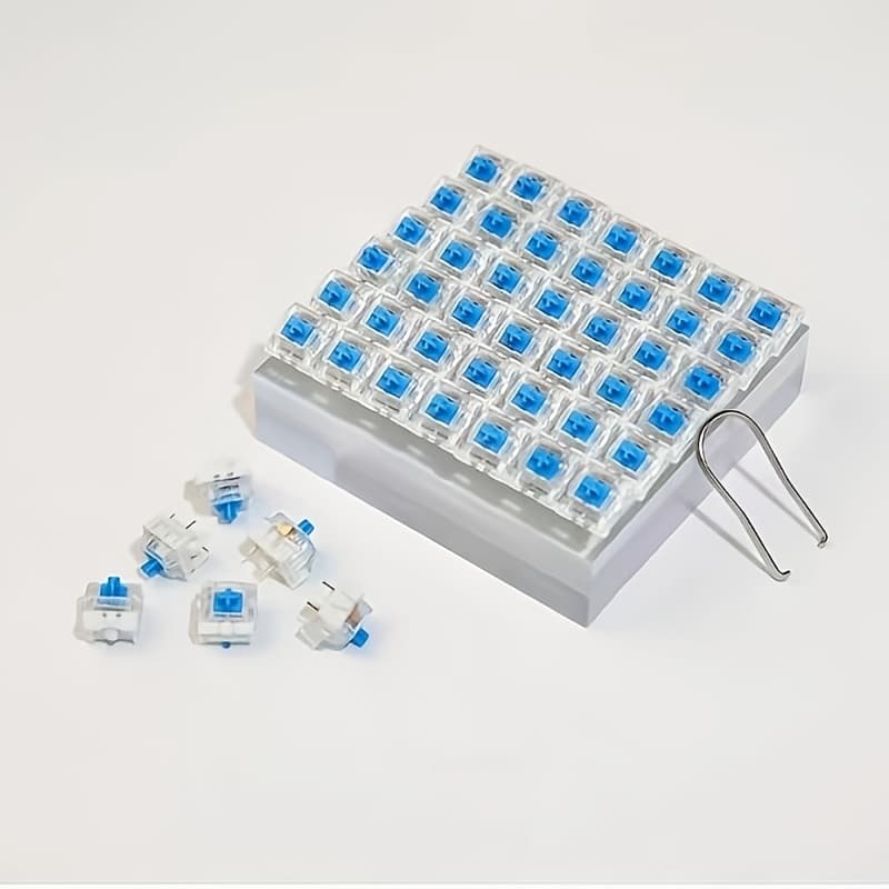 TEMU 50/100pcs Hot-swappable Mechanical Keyboard Switches With Keycap Puller Compatible For Diy Builds, , Plug-and-play - Compatible With , , Bklm Layouts (no Soldering Required)