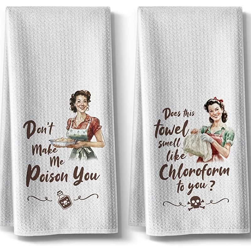TEMU A Vintage Cartoon-themed Absorbent Dishcloth, Ideal For Gifting To New And For Housewarming Celebrations, Suitable For Kitchen Use As Dish Towels And Cleaning Cloths