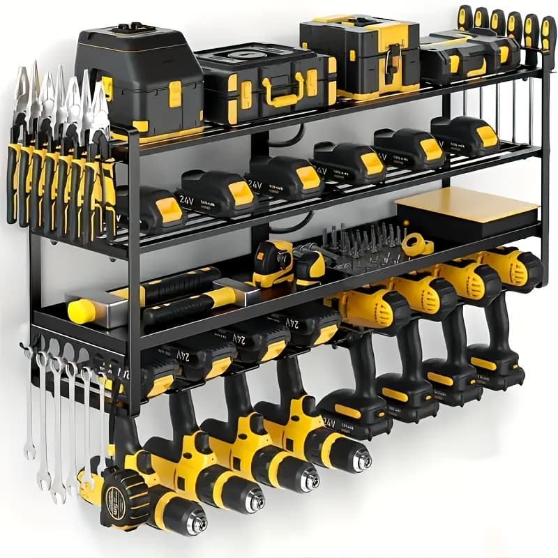 TEMU Electric Tool Organizer, Quick Assembly, With A Load Capacity Of 200 , 7 Shelves, For Mounting Drills In Garage/workshop, Valentine's Day Gifts For Men, , Husbands, And