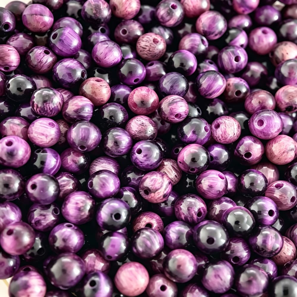 TEMU Natural Purple Eye Round Beads Loose Beads, Eye Effect, Necklace Bracelet Earring Pendant Additions, Retro Bohemian Style Jewelry Material Pack, Creative Gift