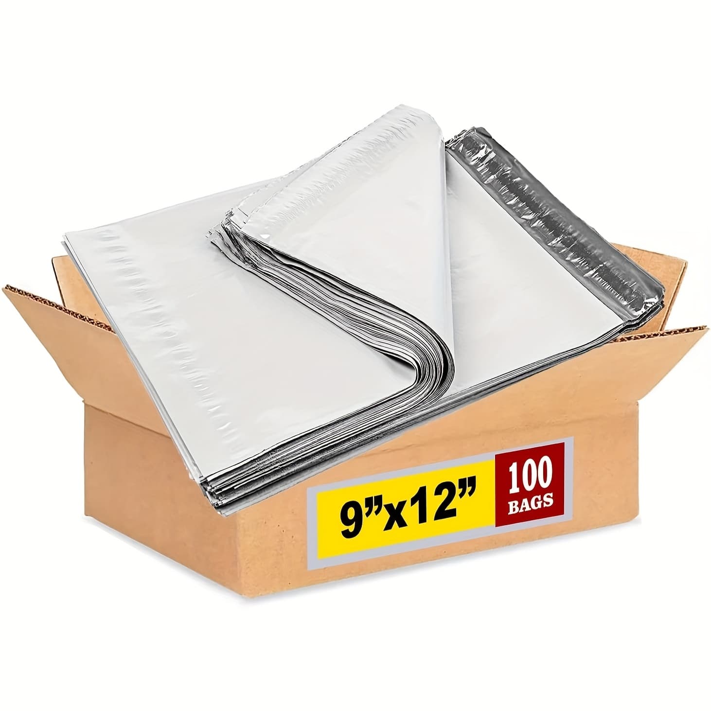 TEMU 100pcs Of Large, Medium, And Small Poly Mailers, Durable Adhesive Shipping Bags For Apparel, Packaging Bags, Shipping Envelopes Suitable For Small Businesses, White Mailing Envelopes