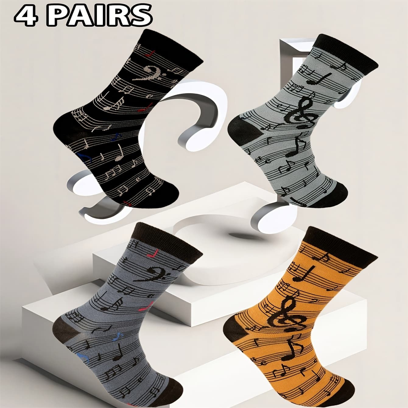 TEMU 4pairs/sets Men's Symbol Interesting Pattern Socks Combination