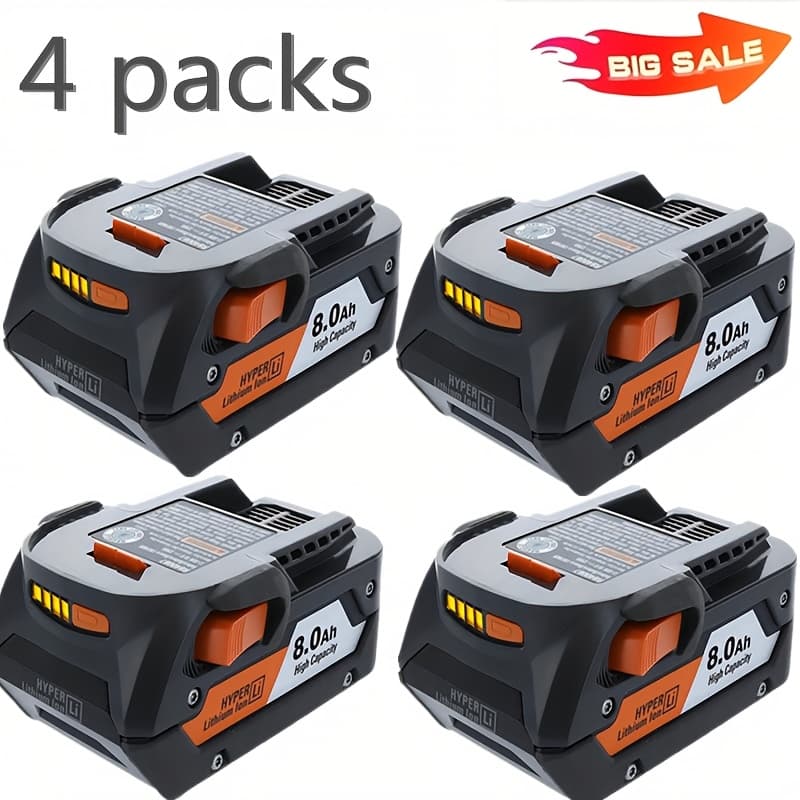 TEMU 4-packs 8.0ah 18v R840087 Lithium Battery Replacement For R840083 R840085 R840086 R840087 R840089