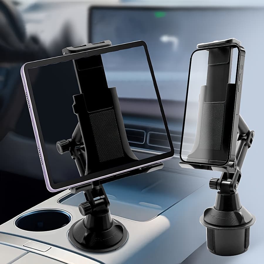 TEMU Car Cup Holder Tablet Phone Mount With Heavy Duty Cupholder Base, Adjustable Tablet Phone Holder For Car/truck Compatible For 4-13inch Tablets, Ipad Mini/air/pro, Iphone, All Cellphones