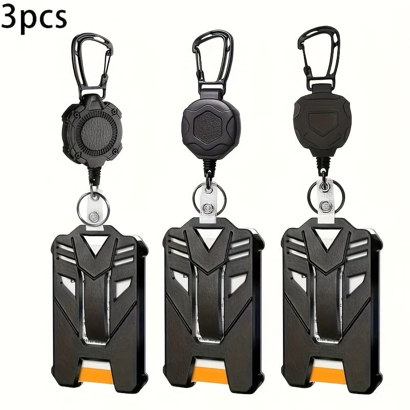 TEMU 3pcs Heavy-duty Durable Plastic Extendable Work Holder With Id Holder Design For Office & Outdoor, Retractable Clip Office Id Holder Pass Holder Sleek Id Display Christmas Gifts