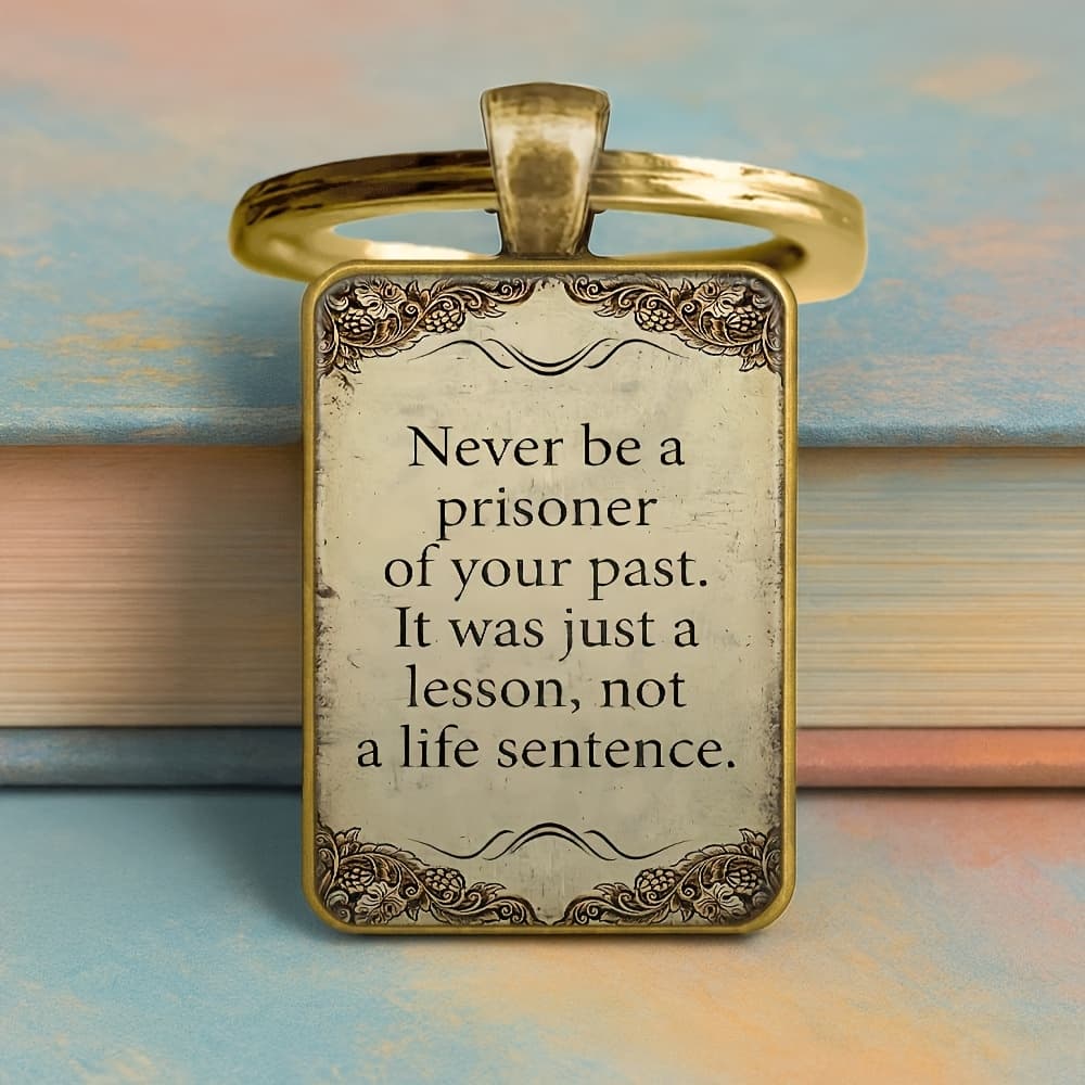 TEMU Elegant And Fashionable, Let Go Of The Past And To The Future, Pendant Keychain - Easy Square Design, Bright Colors, Ideal Romantic Gift
