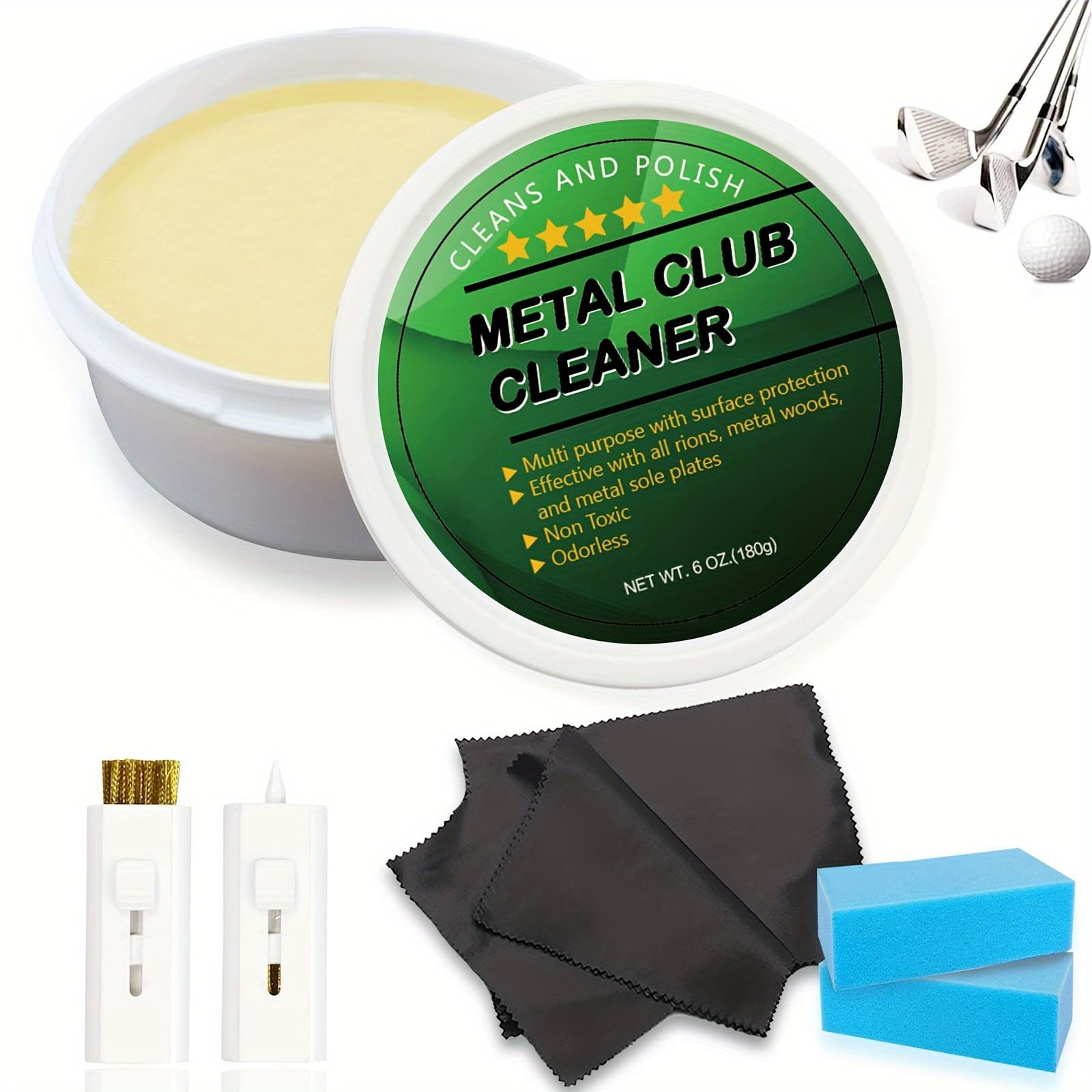 TEMU Gkandi Golf Iron Polishing Cleaner Polish Cleaning Solution Golf Set Golf Brush Cleaner Sponge