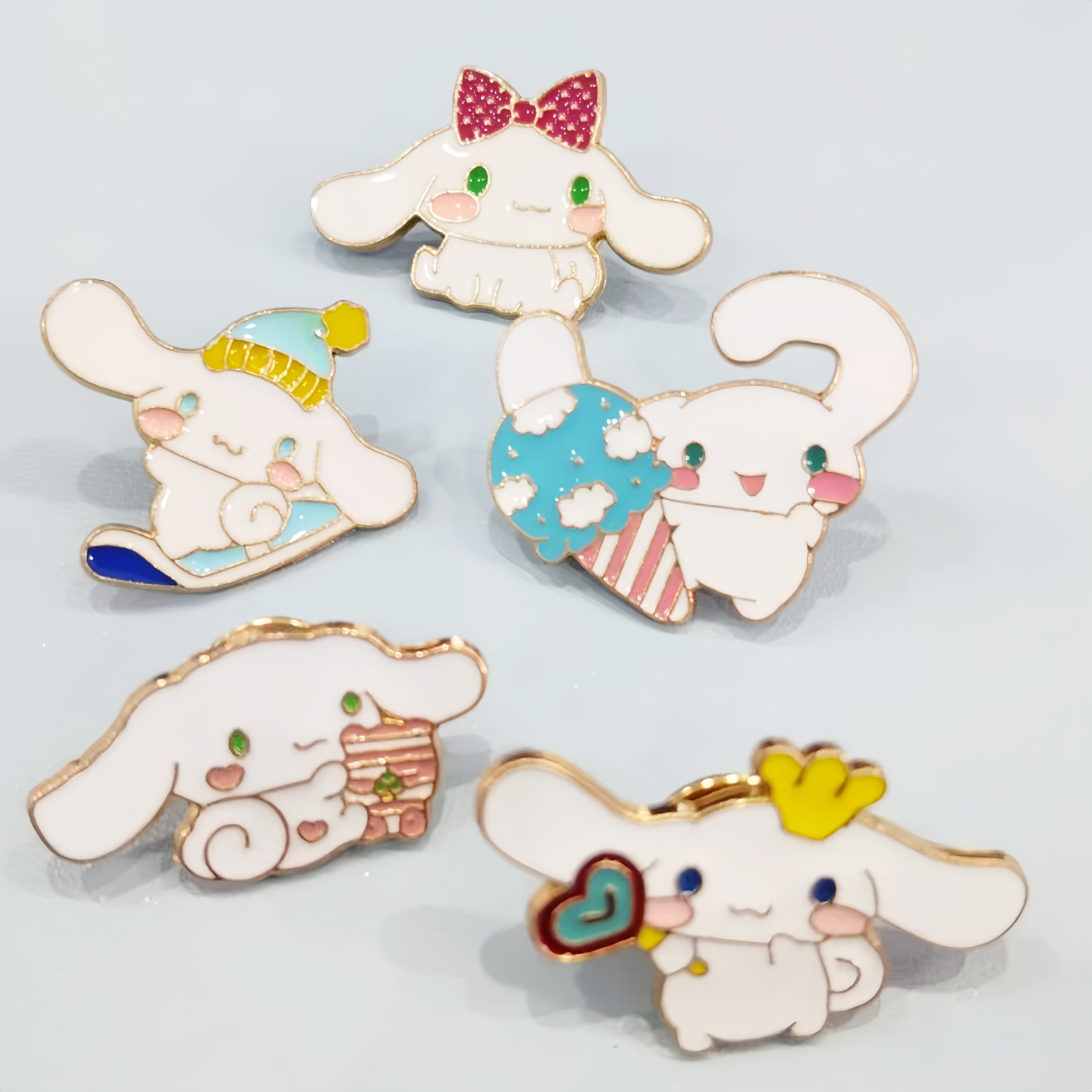 TEMU Are 5pcs Of Enamel Pins - Cute Cartoon Metal Badges, Uv Coated Alloy, Very Suitable For Daily Wear And, For &;s Fashion Accessories