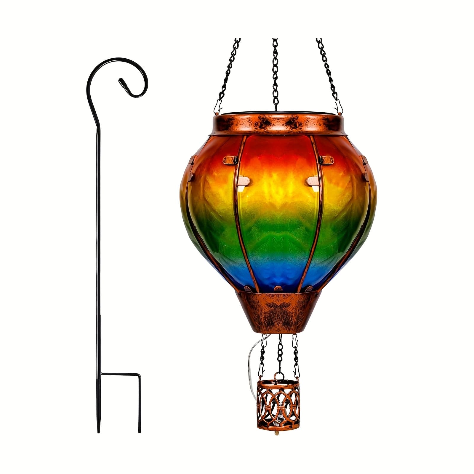 TEMU Hot Air Balloons And Flashing Flames, Colorful Balloon Lights, Hanging Garden Outdoor Lanterns, Halloween, Christmas Garden Courtyard Decorations(complimentary Sheep Hook
