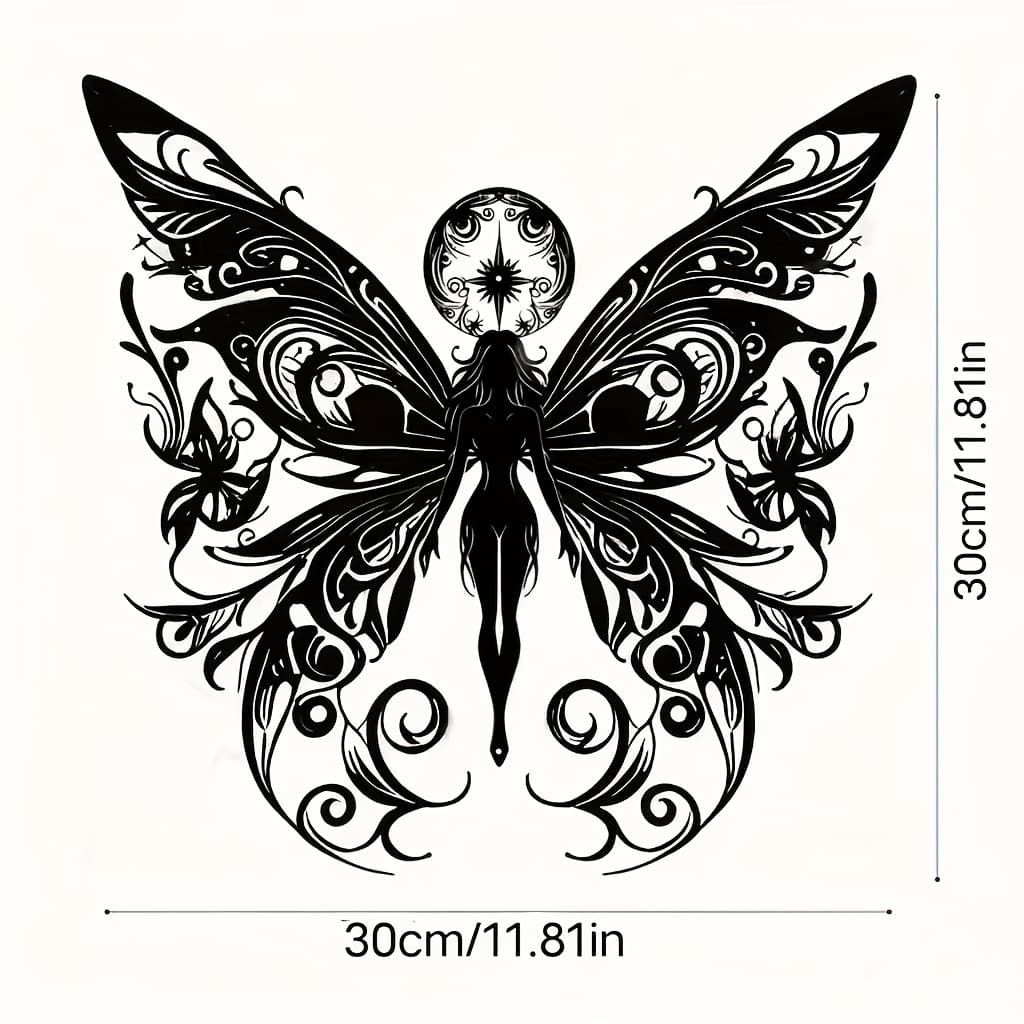 TEMU Large Iron Tale - Art Metal Semi- Silhouette, -themed Decorative Pendant