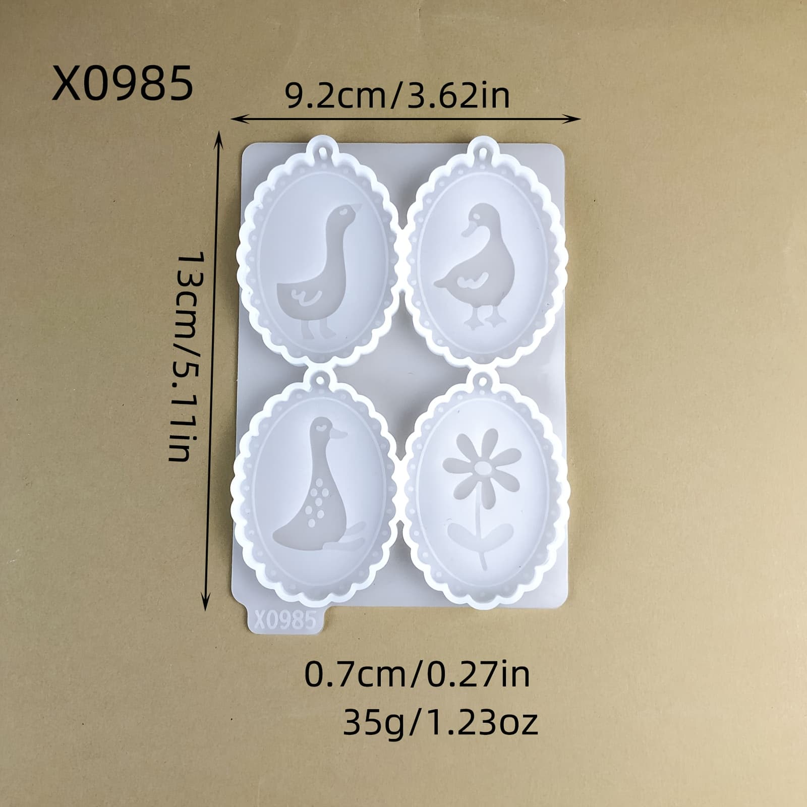 TEMU Silicone Resin Casting Molds - Goose & For Diy Keychain Pendants, Oval Charms, Home Decor - Reusable Craft Molds For Jewelry Making & Resin Art