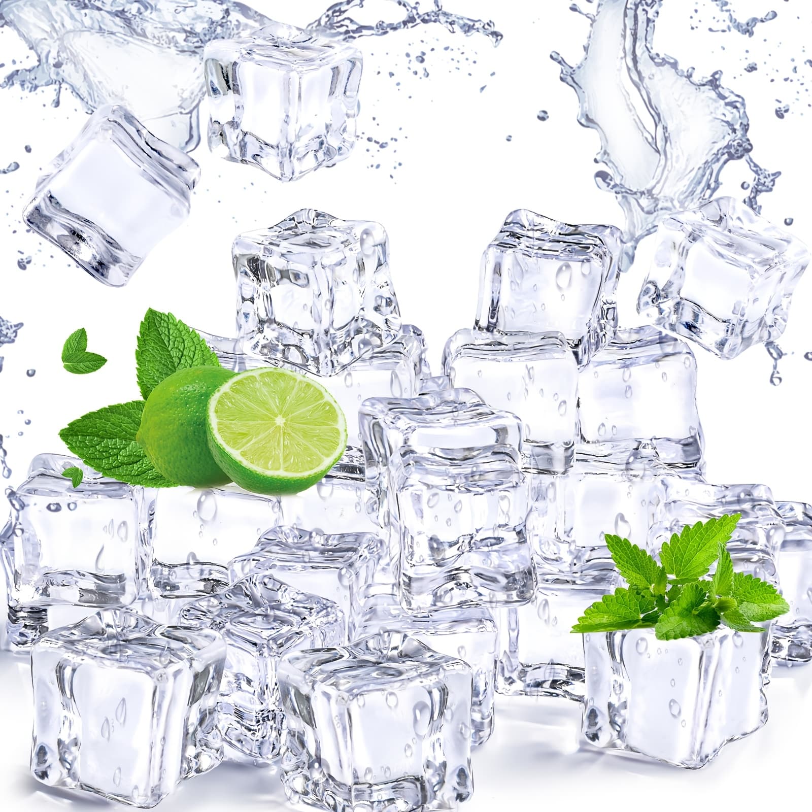 TEMU 100pcs Clear Ice Cubes, Acrylic Decorative Ice Cubes For Vase Fillers Table Photography Accessories Props Arts & Crafts Decoration