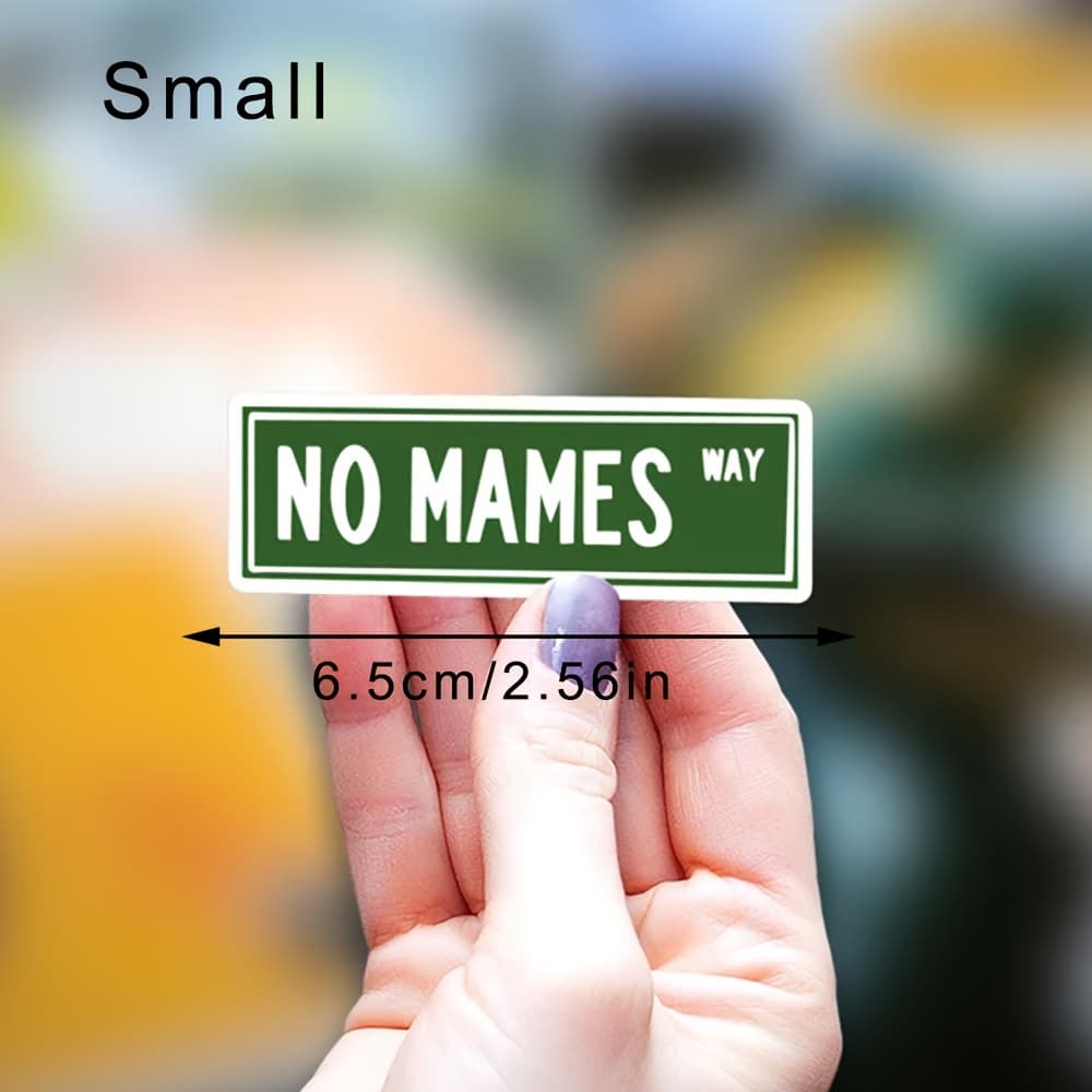 TEMU No Way Stickers With White Text And A White Border On Background. Durable Stickers Are , Water Bottles, And Kindles