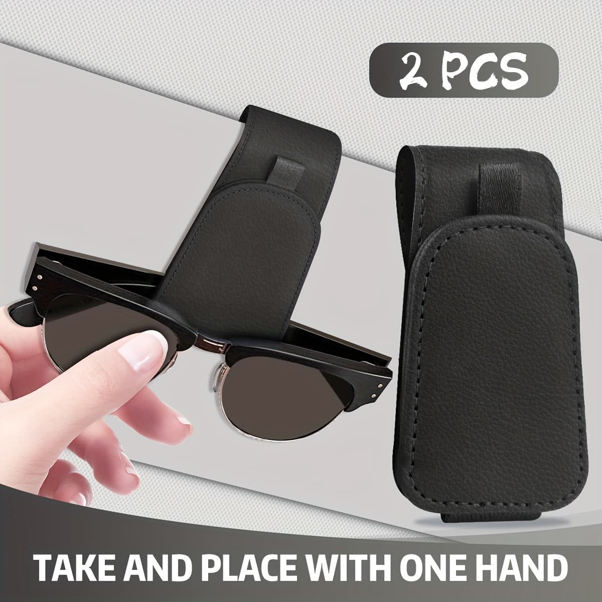 TEMU 2pcs Sunglass Holder For Car Cloth Magnetic Glasses Clip For Car Visor Glasses Holder Clip For Car