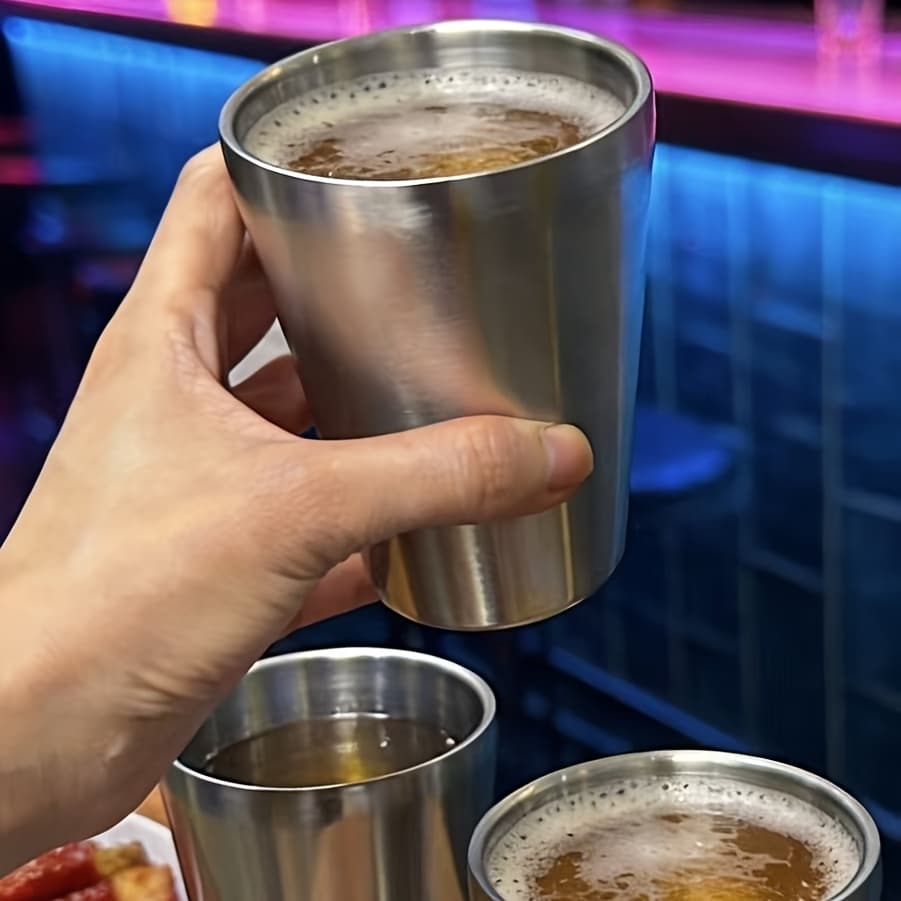TEMU 304 Stainless Steel Thickened Extra Thick Beer Mug, Insulated Cup, Milk Cup, Anti-scalding Cup, Juice Cup, Household Cup