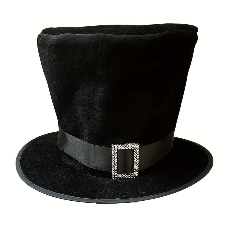 TEMU Halloween Black Top Hat Magician Hat Party Performance Headwear For Hat Pirate Hat Costume Accessories For Christmas,newyear,valentine,party Events
