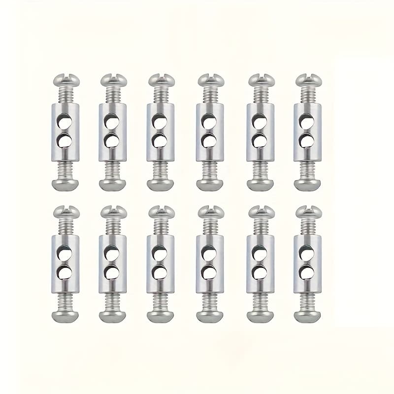 TEMU 12 Adjustable Wire Rope Locks With Durable Metal Hooks, Suitable For 1-2 Mm Cable Screw Fixtures, Ideal For Hanging Lights, Festive Decorations, And Outdoor Camping Locks