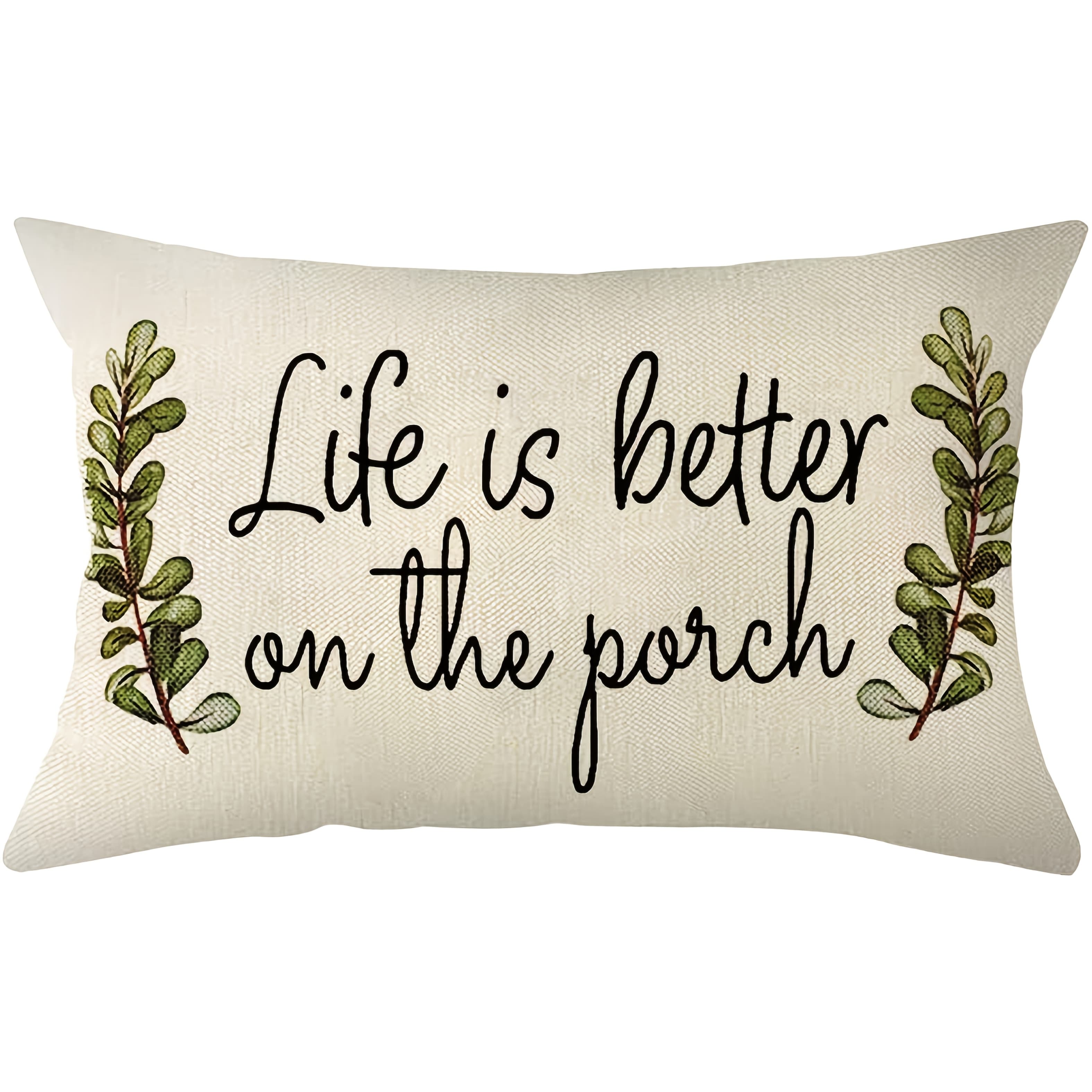 TEMU Linen Throw Pillow Cover - " On " Quote, Machine Washable, Zipper Closure, 1pc Contemporary Farmhouse Decor - Pillow Insert Not Included