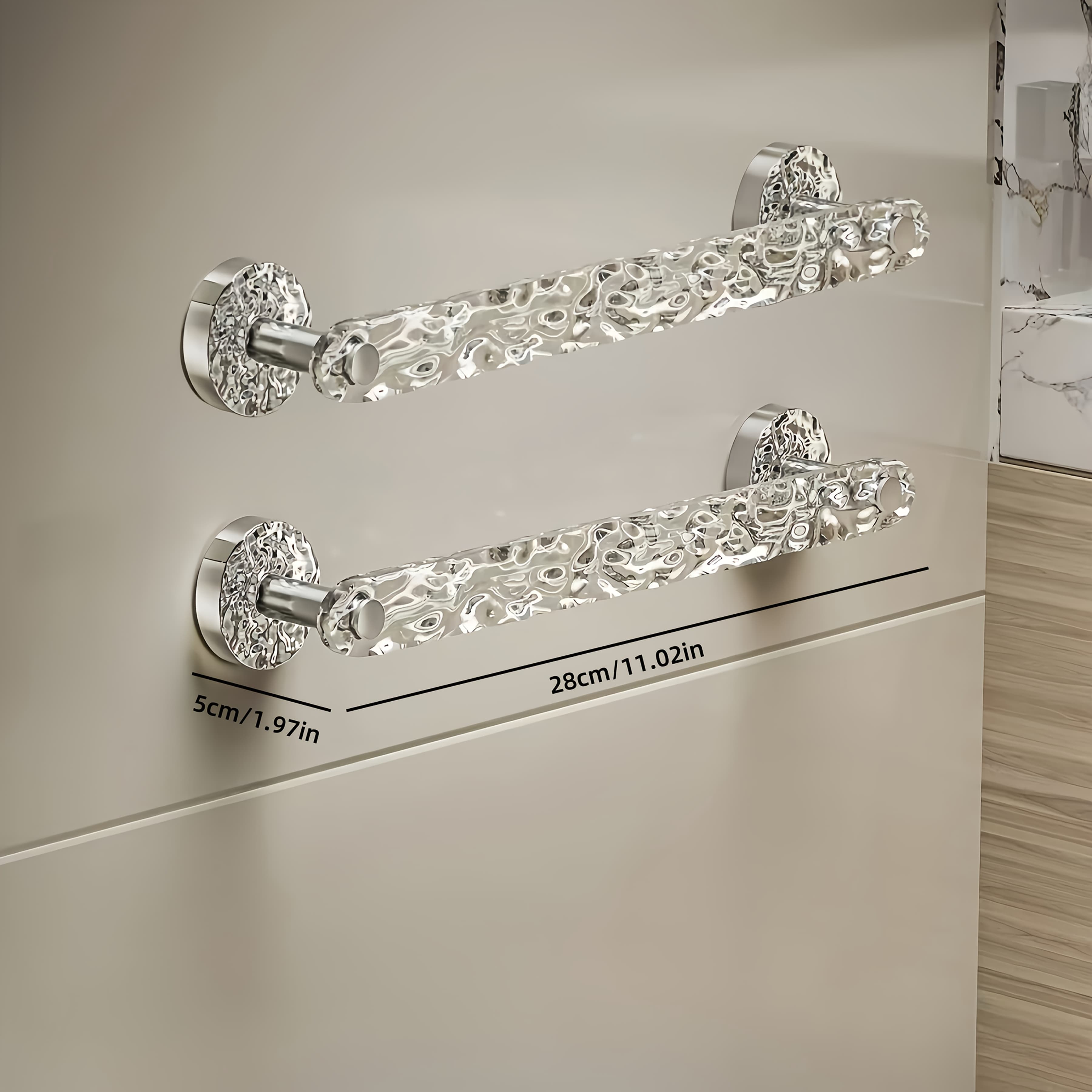 TEMU Wavy Towel Rack, No Drilling, Bathroom Storage Rack, Slipper Rack Drain Rack, Acrylic Storage Rack, Towel Racks