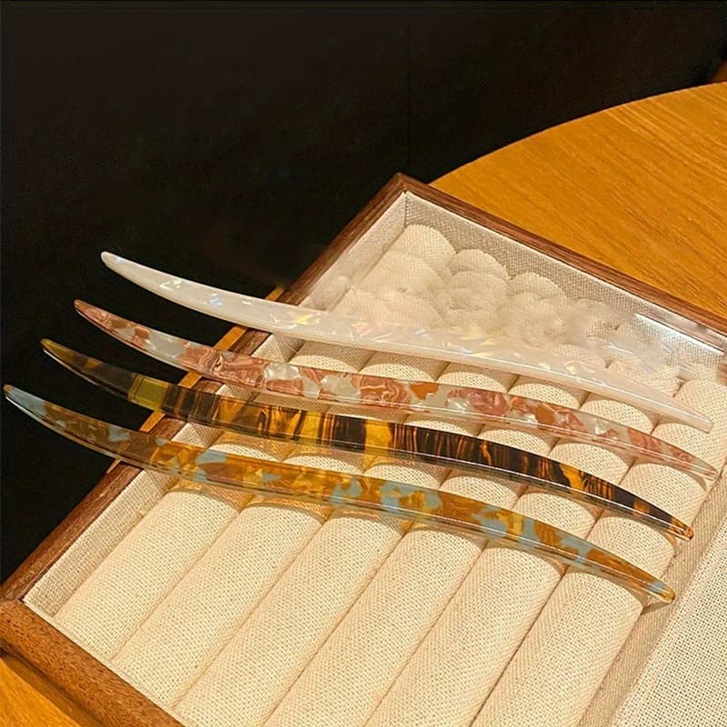 TEMU 4pcs/ New Chinese Style Hairpin For Women, Easy And Fashionable Hair Bun Hairpin, Elegant Bun Head Thickened Hairpin, Ancient Style Hair Clip Headwear