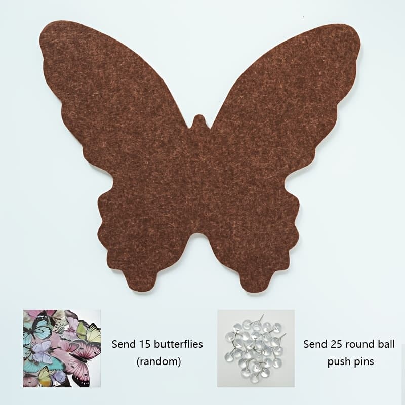 TEMU Felt Photo Wall, 15 Butterflies, 25 Round Ball Tacks, Room Wall Decoration For Halloween And Christmas