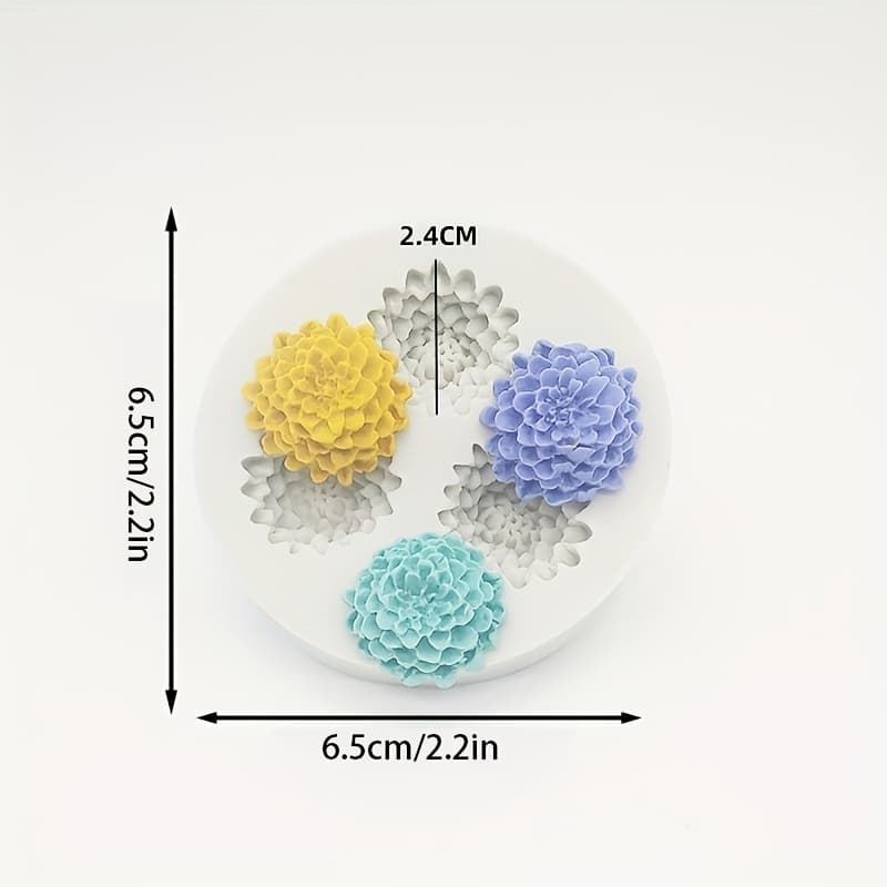 TEMU 1pc Gray 3-daisy Flower Shaped Silicone Mold, Suitable For Resin, Clay Polymer Production, Resin Liquid Mold, Easy Demolding, Reusable