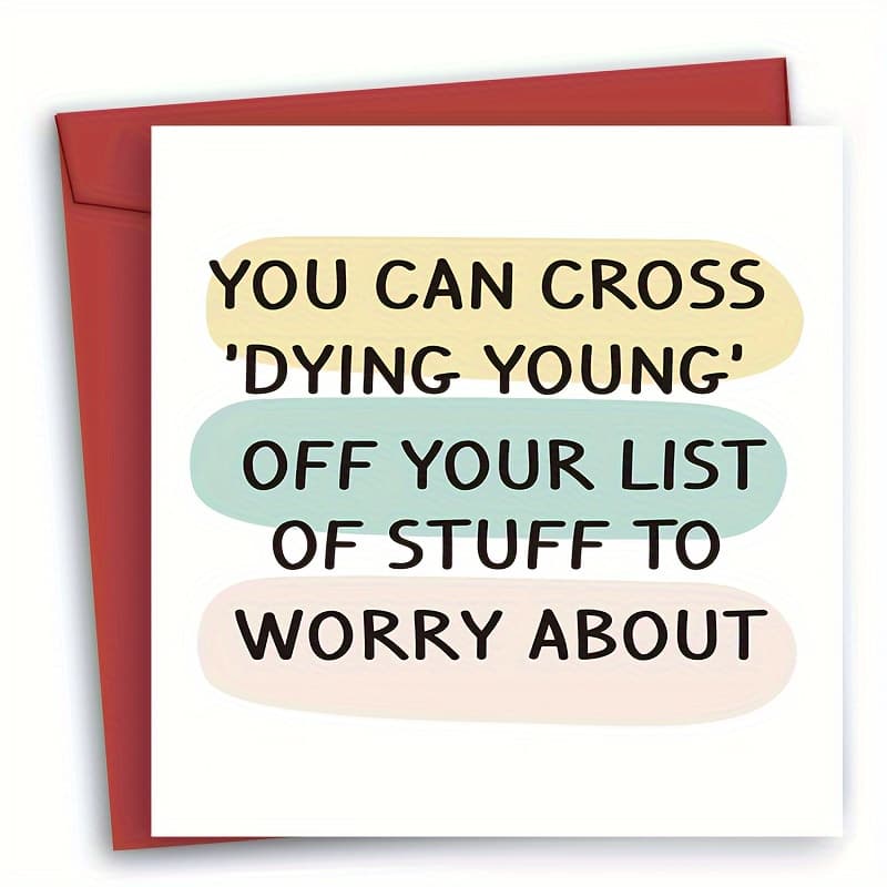 TEMU Funny Birthday Card For And Aged 40-90, Unique Humor, High-quality Paper With Envelope, Any Special Occasion, Suitable For Everyone