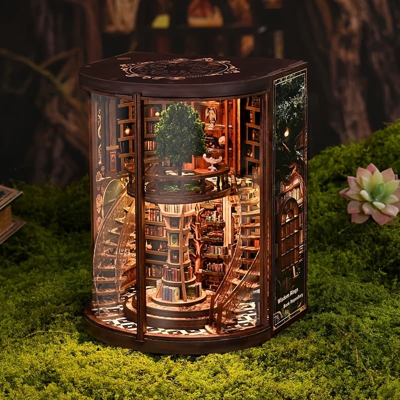 TEMU Wisdom Rings Miniature House | 3d Puzzle Assembled Wooden Craft Desktop Decoration, Creative Miniature House For Skills, Mixed Color, Creative Holiday Gift