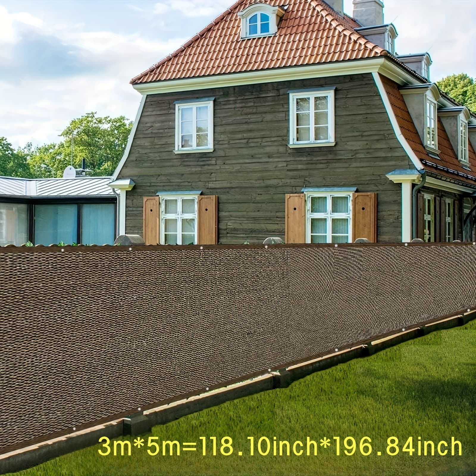 TEMU For Outdoor Sunshade Cloth - - Lanyard Included - Ultra-dense Weaving For Sun Protection And Uv Resistance. Multifunctional Fence Screen, Suitable For , Gardens, Lawn Sun Protection