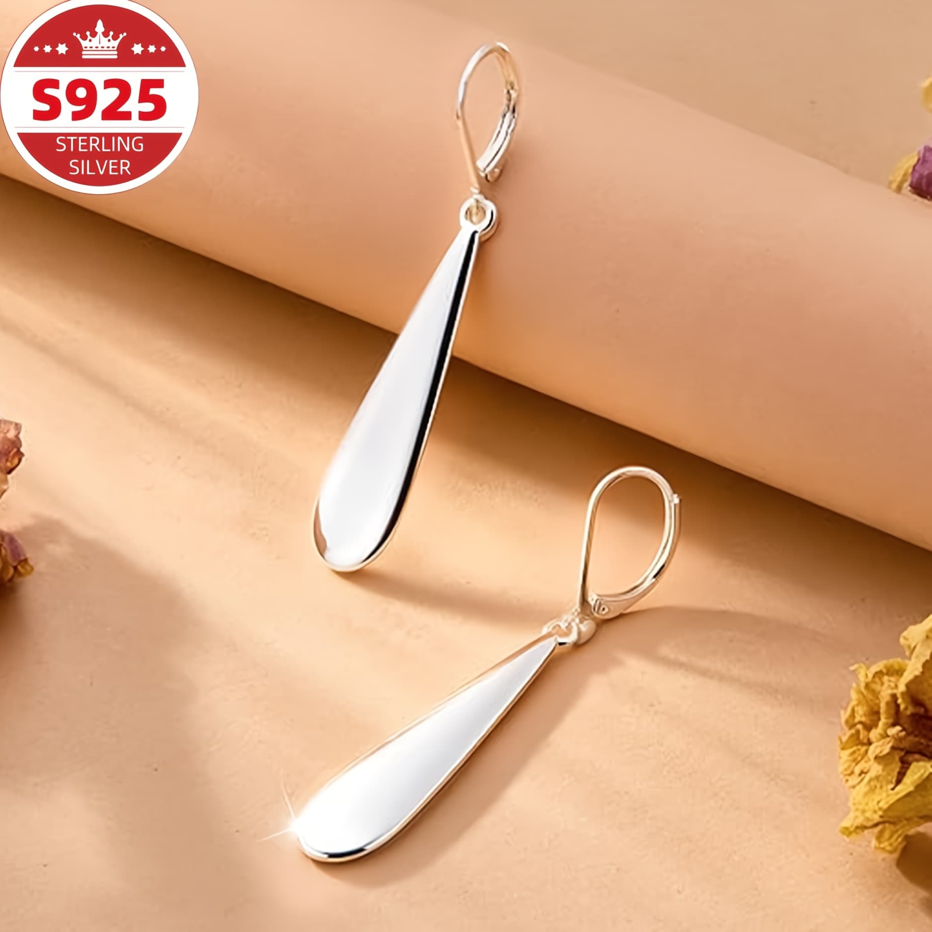 TEMU S925 Pure Silvery Women's Earrings, , Elegant And Fashionable, Beautiful And , Suitable For Banquet Events And Daily Wear, Perfect Valentine's Day Gift