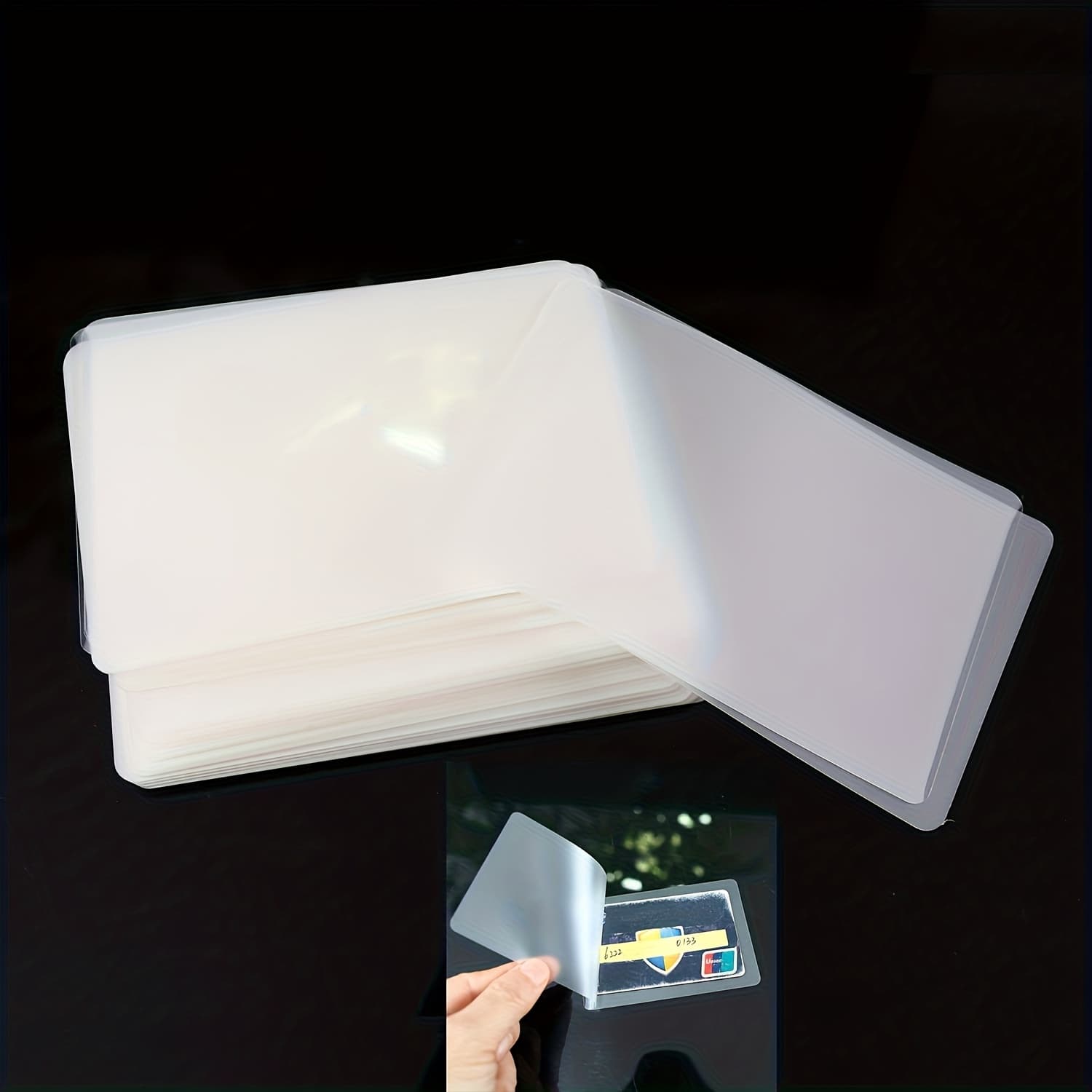 TEMU 100 Sheets/pack Thick Pouches - Clear, Durable, Acid-free Protection For Business Cards, Photo Paper, Files, And Pictures - Ideal For Office Or School Supplies - Pvc Material