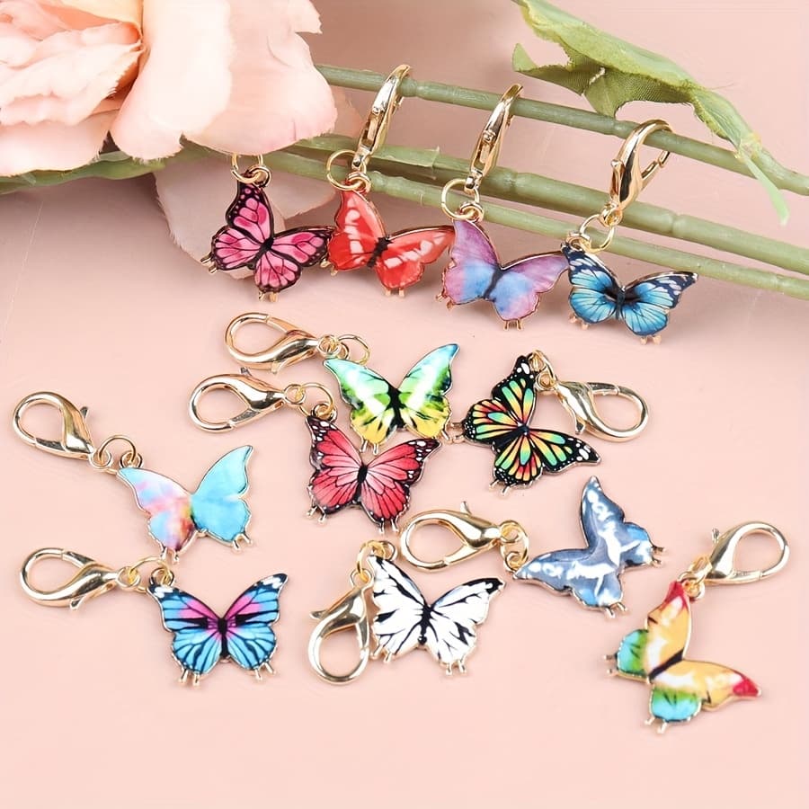 TEMU 12pcs Cute Keychains, Colorful Butterflies - Fashionable Style Keychains For Birthdays, Homecoming Season, , , And Special Occasions - Supporting And Encouraging Boosting Gifts