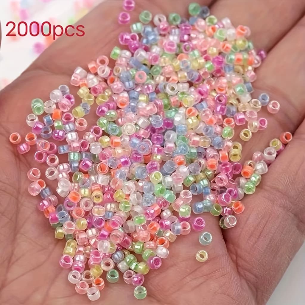 TEMU 2000pcs. Luminous Transparent Glass Seed Beads For Beading And Jewelry Making Supplies - Diy Fashion Bracelets, Necklaces, Rings, Supplies, Glow In The Dark, Non-luminous In Normal Light