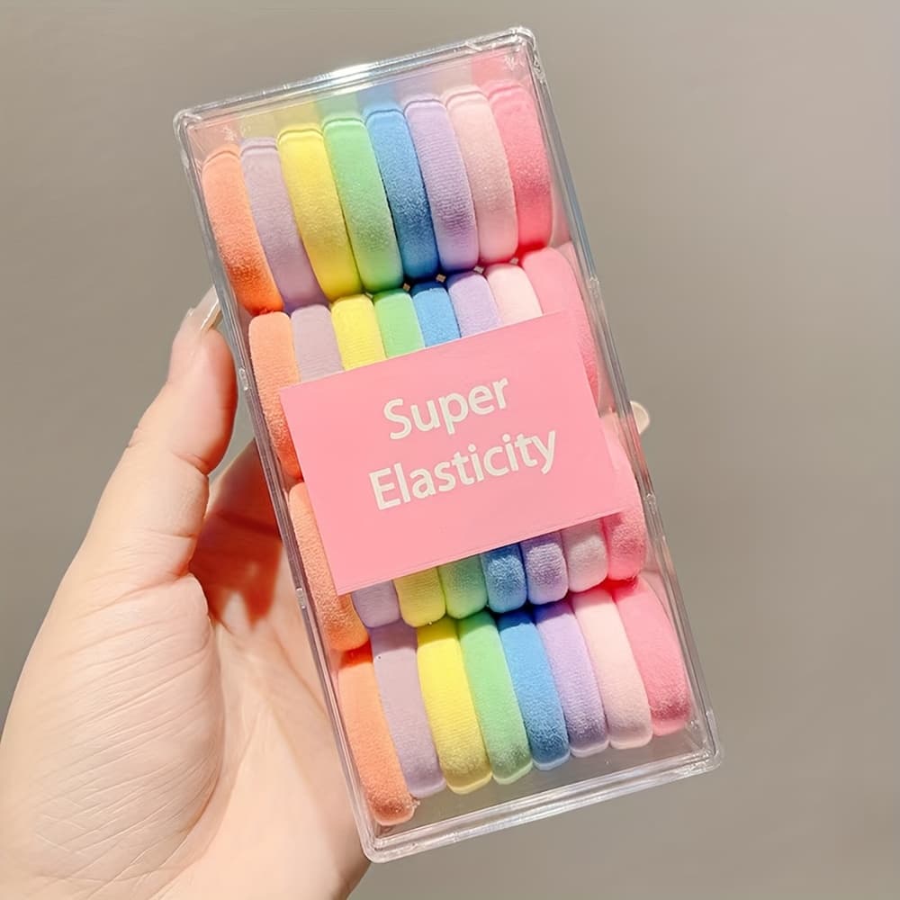 TEMU 32pcs Thick Seamless Hair Ties, Ponytail Holders Hair Accessories No Damage For Thick Hair
