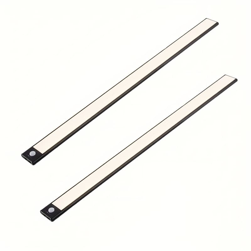 TEMU 2-pack 15.74-inch Ultra- Sensor Under-cabinet Light, Usb Rechargeable Magnetic Night Light, 3-color Dimmable Cabinet Light For Kitchen, Cabinet, Bedroom, Wardrobe Indoor Lighting, Black
