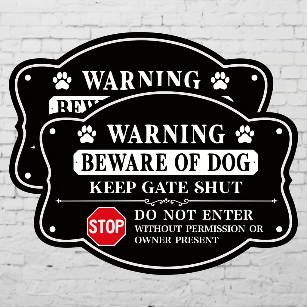 TEMU Warning Sign: . Suitable For Outdoor Fences, Homes, And Dog Enclosures
