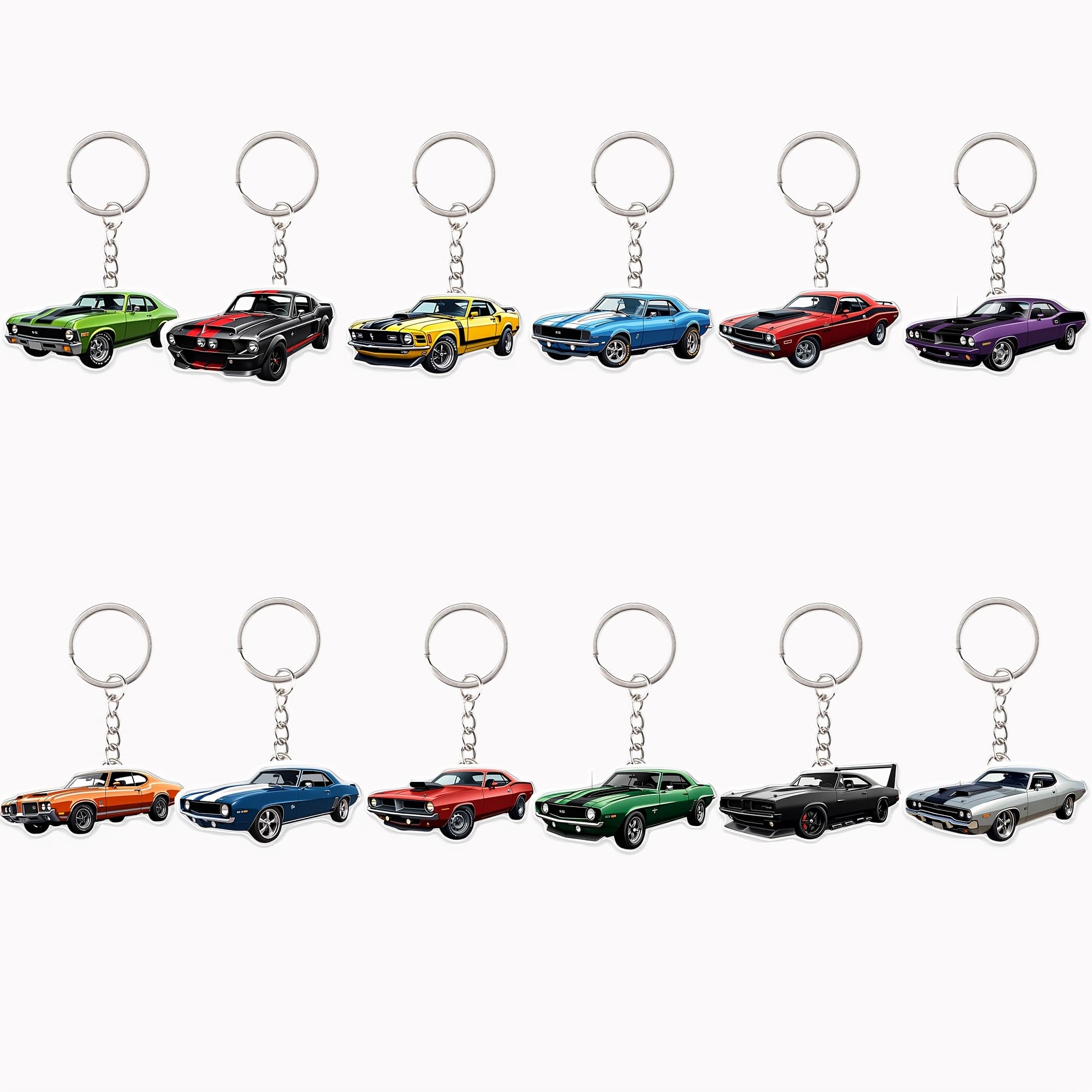 TEMU 12pcs Car Acrylic Keychains Accessories Cute Key Ring Chain For Teens Wen Women Wallet Bag Key Decoration Party Gifts