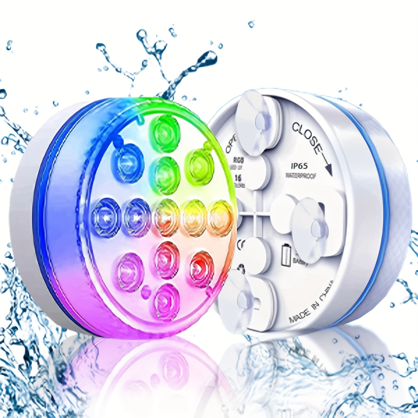 TEMU 4 Pack Submersible 13led Remote Control Battery Powered, Rgb Changing Lights For Pool, Vase Base, Spa, Pond, Hot Tub, Decoration, Party