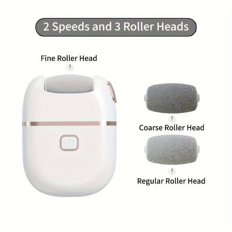 TEMU Rechargeable Electric Foot Remover Kit - Rechargeable Pedicure Tools For Feet Care With 3 Interchangeable Heads,portable And ,professional Foot For Smooth And ,personal ,birthday Christmas Gifts