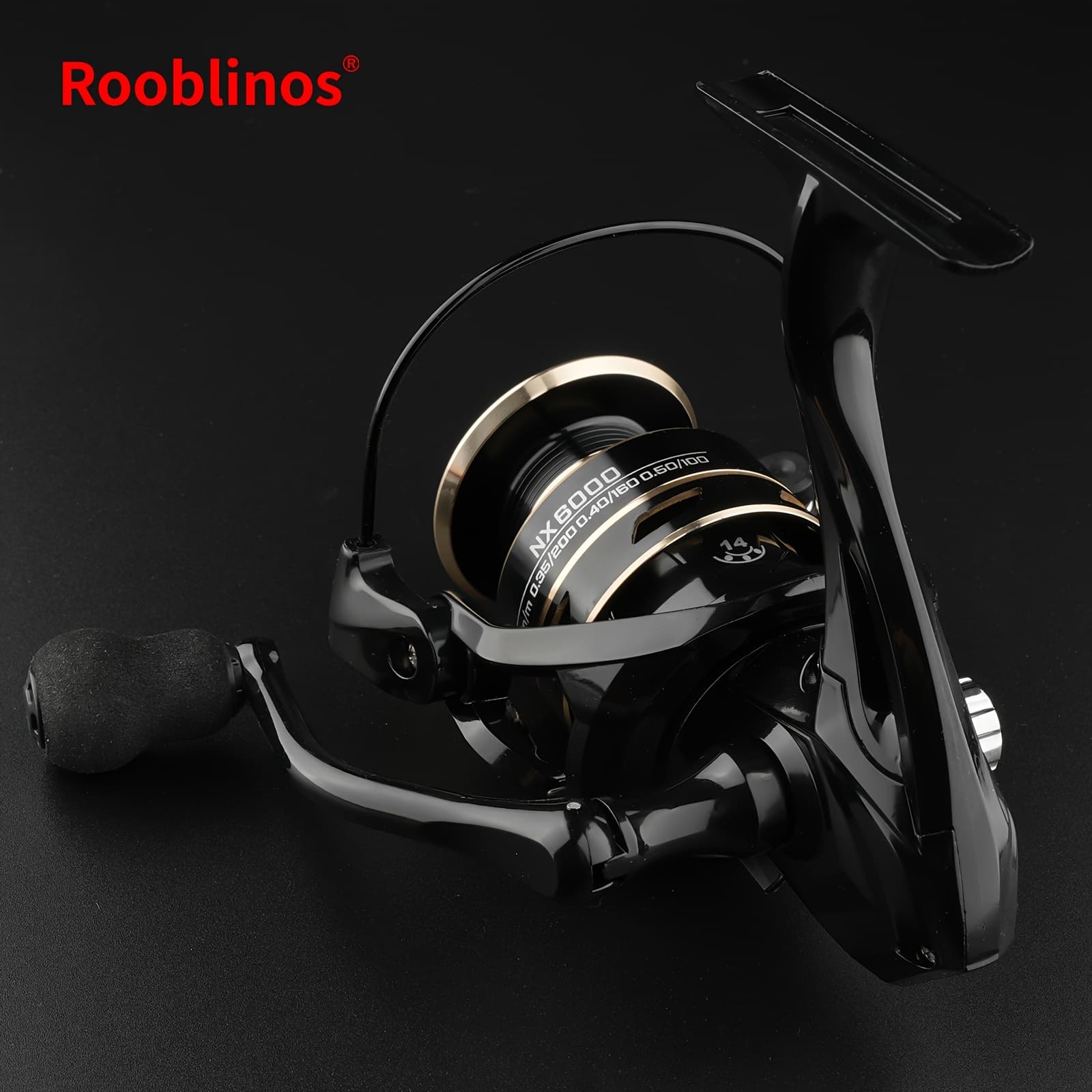 TEMU 1pc Rooblinos Nx Spinning -strength Body Eva Handle High Speed Ratio Large Brake Force Freshwater Saltwater Universal Spinning Reel