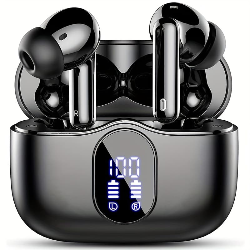 TEMU Wireless Earbuds, Wireless 5.3 Headset Stereo, Earbuds With Noise Cancelling Microphone Led Display, In Ear Headphones, Time, Suitable For Laptop Pad Mobile Phone Exercise