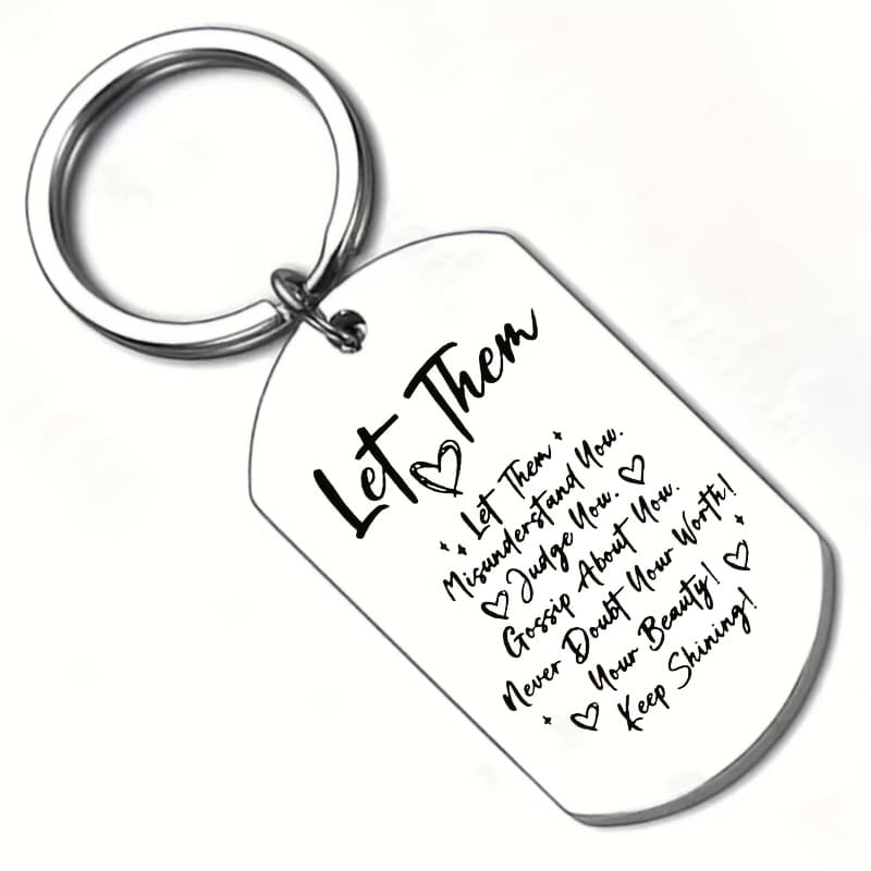 TEMU Women's Keychain - Motivational Birthday/christmas Gift With Positive Affirmations (", "), Heart Accents - Durable Metal-like Key Ring For S, Women - Everyday Inspiration & Self- Reminder
