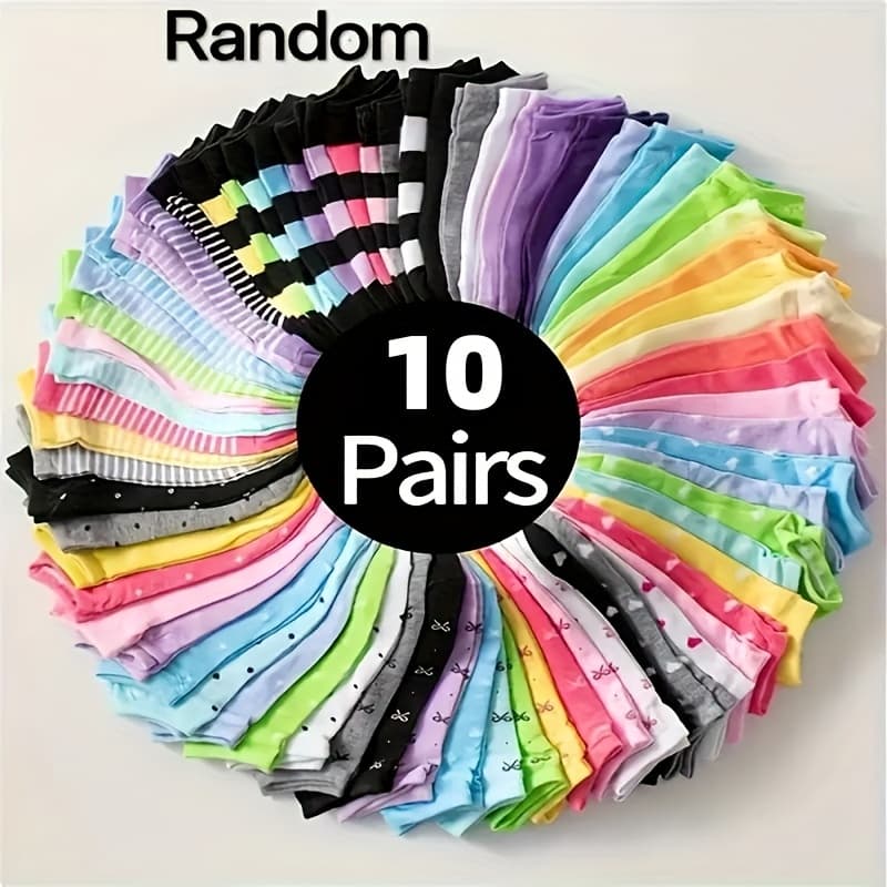 TEMU 2/10/ Pairs Random Candy Color Socks, Cute Breathable Ankle Socks, Casual Women Daily Hosiery