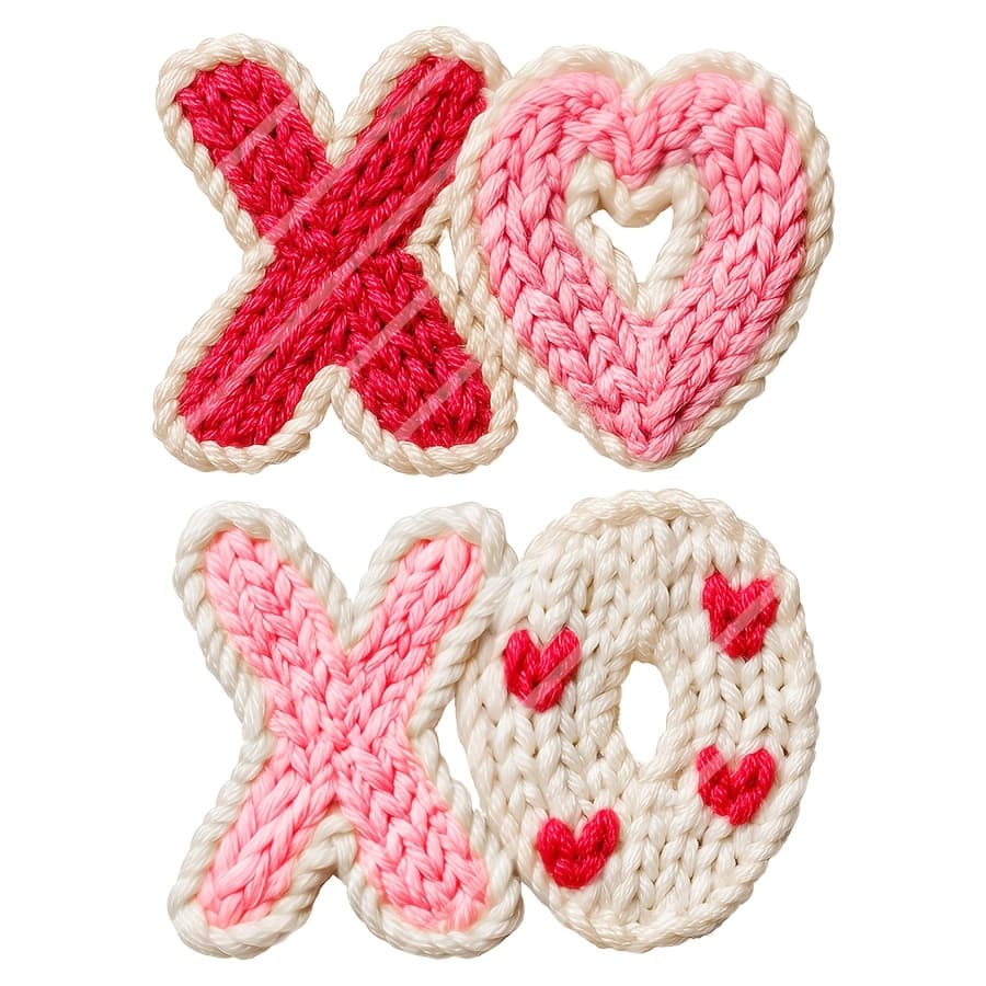 TEMU Valentines Yarn Heart Love Iron-on Heat Transfer Sticker Decal Patch, Suitable For T-shirts, Sweatshirts, Fabric, Bags Pillowcases, Clothing Decoration, Holiday Party Decor, 10inch