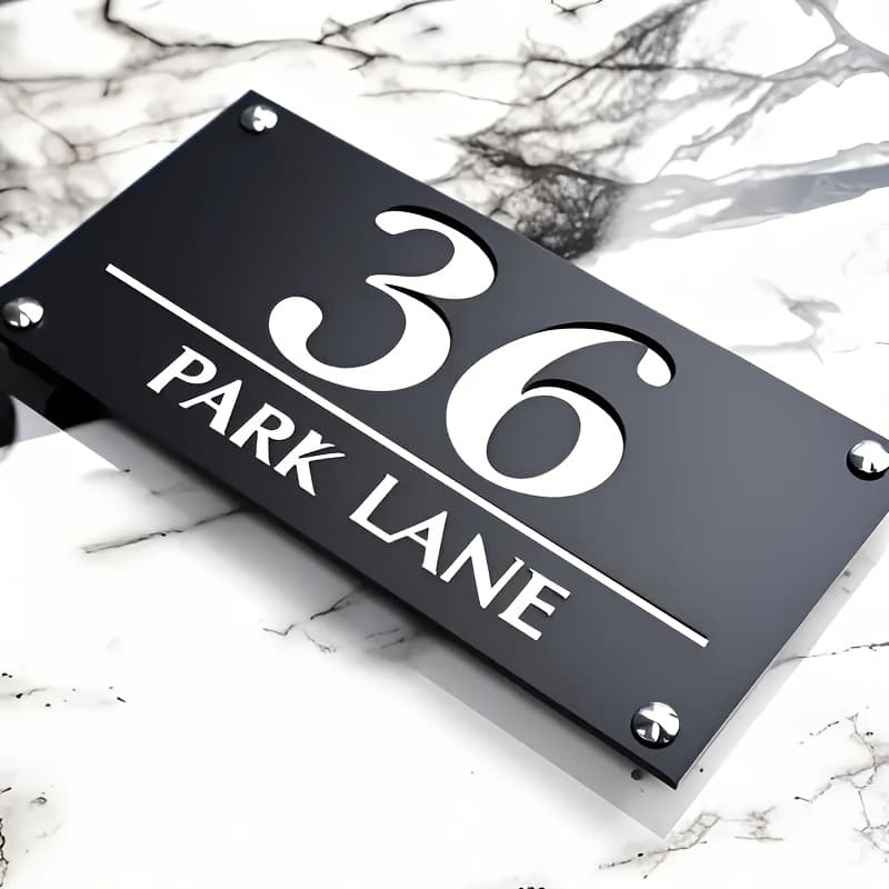TEMU Customizable Address Number Sign - Acrylic Laser-cut, Double-layer , In Multiple Colors, Includes 4 Nails For Installation, Perfect For Wall Decoration