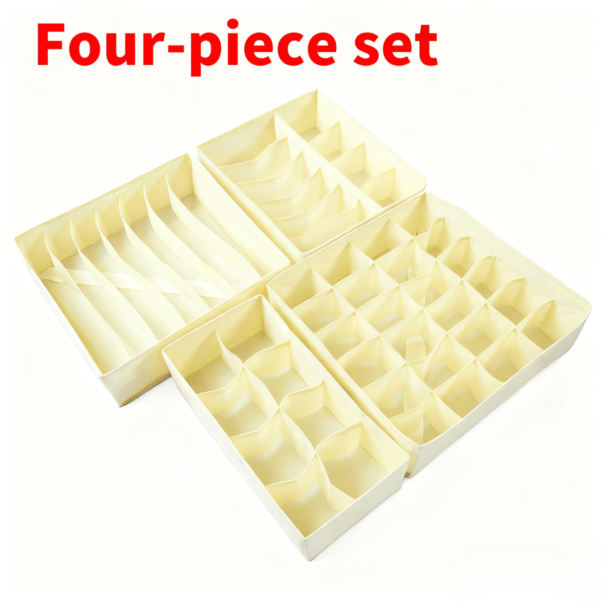 TEMU 4/8pcs Underwear And Sock Storage Box Set In Gray/black/beige, 4pcs And 8pcs Drawer Organizer For Underwear, Panties, Socks, Space-saving For Bedroom