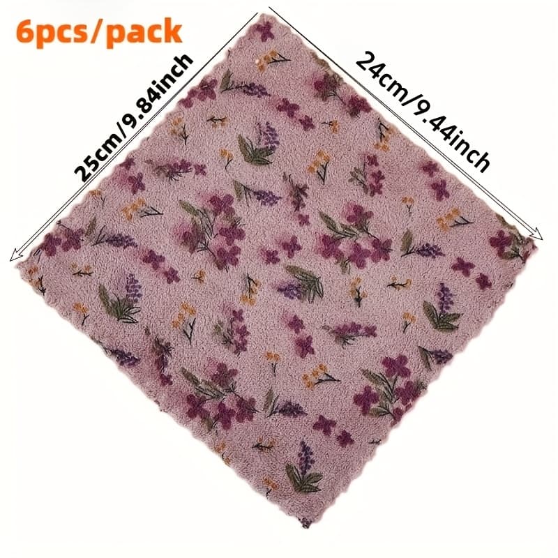 TEMU 6pcs Super Absorbent Cleaning Towels - Cleaning Cloths, Kitchen Towels, Dish Cloths, Suitable For Car And Home Cleaning