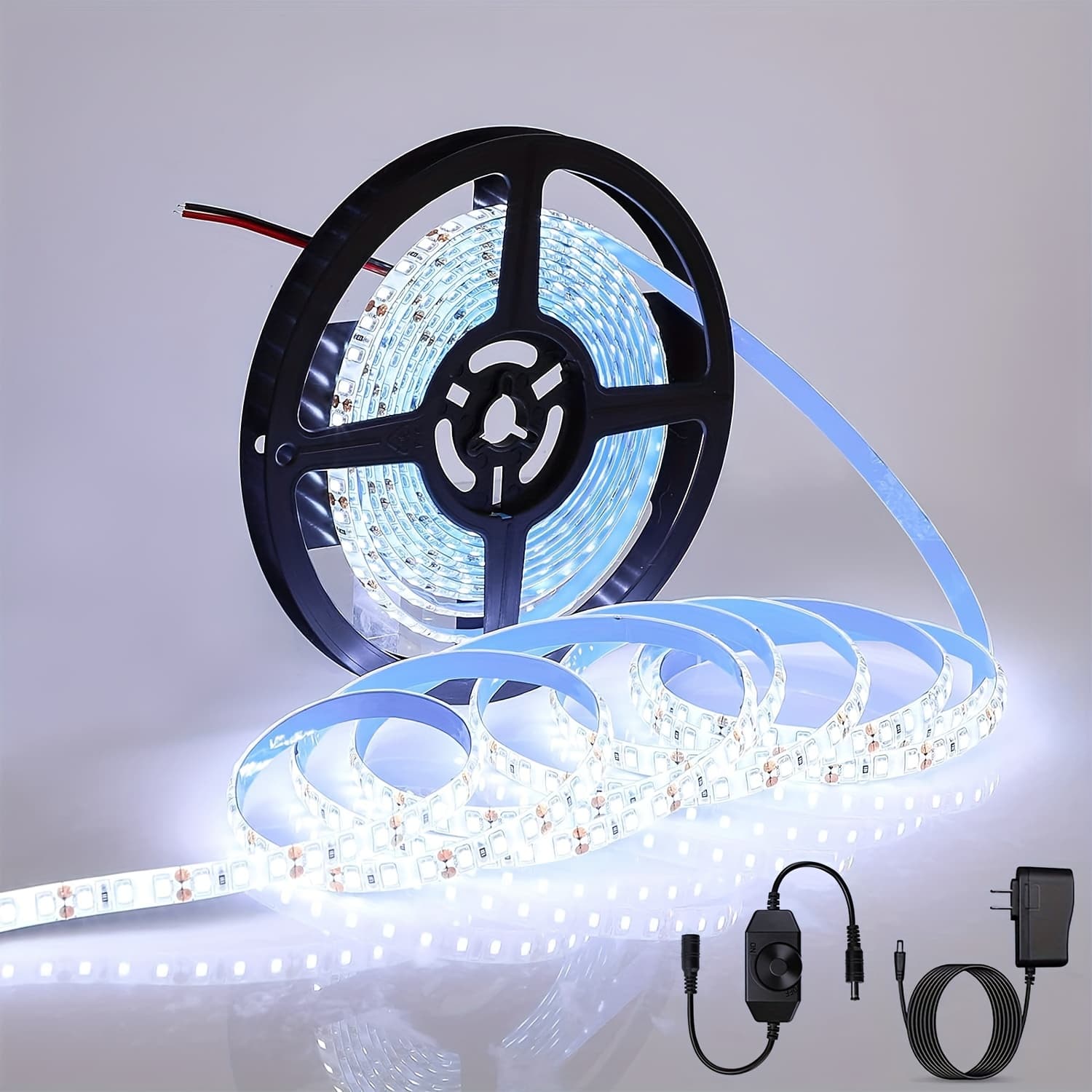 TEMU Dimmable Warm White/white Led Strip Lights, 16.4ft 600 Leds 12v Ip65 Waterproof Led Strip Lights, Flexible Led Lights For Tv, Bedroom, Kitchen Cabinet, Closet, Home Decoration