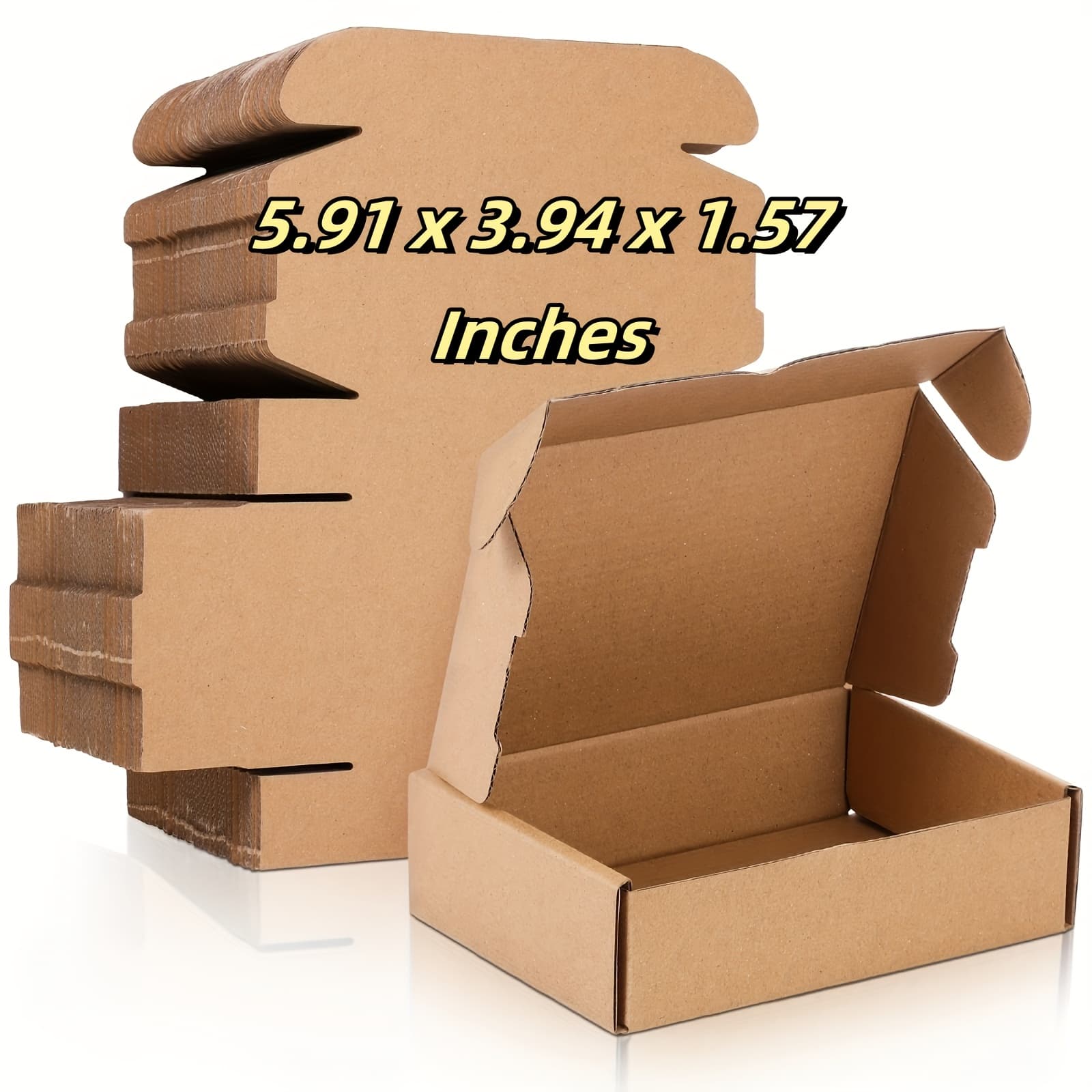 TEMU 100pcs Shipping Boxes Cardboard Boxes Corrugated Cardboard Boxes Mailer Boxes Packaging Boxes For Mailing Small Business Present Easter Gift (brown, 5.91 X 3.94 X 1.57 Inches)